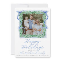 水彩リボン ホリデー カード