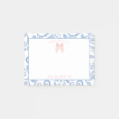 水彩リボン 花柄 子供用 個人名入り 弁当メモ ポストイット (正面)