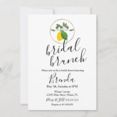 水彩リモンシロライムレモンブライダルシャワーInv 招待状 (正面)