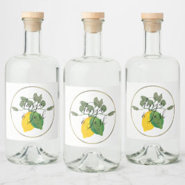 水彩リモンシロライムレモン リキュールボトルラベル