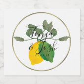 水彩リモンシロライムレモン リキュールボトルラベル (シングルラベル)