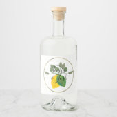 水彩リモンシロライムレモン リキュールボトルラベル (正面)