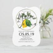 水彩リモンシロライムレモン 招待状 (スタンド正面)