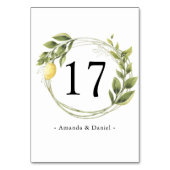 水彩リモンチェログリーンリーフローラテーブル番号 テーブルナンバー (裏面)