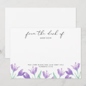 水彩リラの花のスクリプトの名入れカード ノートカード (正面/裏面)