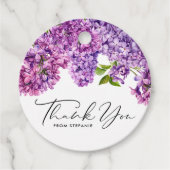 水彩リラックの花のベビーシャワーお礼メッセージ フェイバータグ (正面)