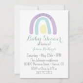 水彩リラックミント レインボー ベビーシャワー 招待状 (正面)