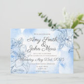 水彩リリーの青 招待状 (スタンド正面)