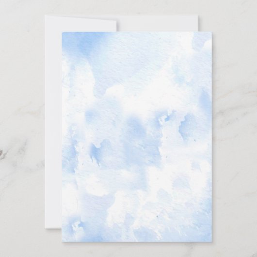 水彩リリーの青 招待状 (裏面)