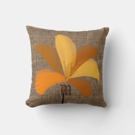 水彩リリーアート素朴フローラ枕 クッション