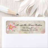 水彩リリーパーソナライズされた住所 シール (インサイチュ)