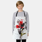 水彩リリー エプロン (着用した状態)