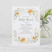 水彩リリー ベビーシャワー 招待状 (スタンド正面)