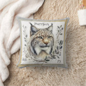 水彩リンクス大きな猫 クッション (ブランケット)