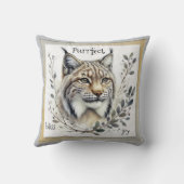 水彩リンクス大きな猫 クッション (裏面)