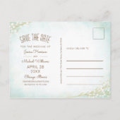 水彩リングや輪幾何写真保存日付 インビテーションポストカード (裏面)