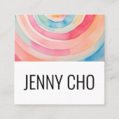 水彩リングや輪抽象芸術ミニマリストソーシャルメディア スクエア名刺 (正面)