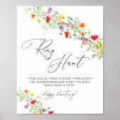 水彩リングハント ブライダルシャワー ゲーム サイン (正面)