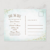 水彩リング幾何学写真Save The Date インビテーションポストカード (裏面)