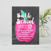 水彩リンゴブラックの黒板新学期 招待状 (スタンド正面)