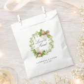 水彩リンゴリース結婚式の引き出物バッグ フェイバーバッグ (クリップ留めされた状態)