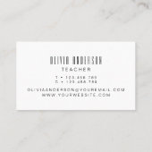 水彩リンゴ及び毛虫モダン先生 名刺 (裏面)