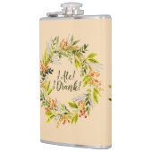 水彩リースとおもしろい文字 フラスク (左)