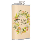 水彩リースとおもしろい文字 フラスク (右)