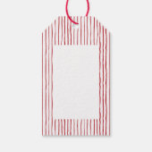 水彩リースとストライプクリスマス ギフトタグ (裏面)