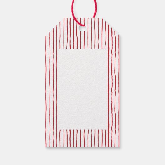 水彩リースとストライプクリスマス ギフトタグ (裏面)