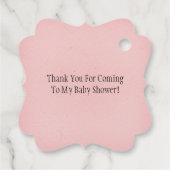 水彩リースと赤ちゃんピグガール赤ちゃんシャワー フェイバータグ (裏面)