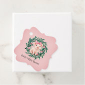 水彩リースと赤ちゃんピグガール赤ちゃんシャワー フェイバータグ (インサイチュ)