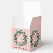 水彩リースと赤ちゃんピグガール赤ちゃんシャワー フェイバーボックス (オープン)