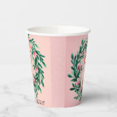 水彩リースと赤ちゃんピグガール赤ちゃんシャワー 紙コップ (左)