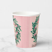 水彩リースと赤ちゃんピグガール赤ちゃんシャワー 紙コップ (右)