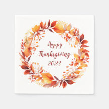 水彩リースのカラフル紅葉