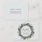 水彩リースの赤ちゃんシャワーが本を持ってくる ノートカード (正面/裏面)