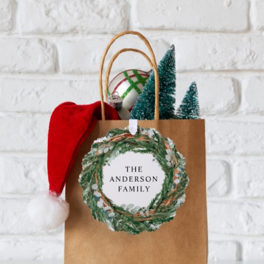 水彩リースエレガントモダンミニマル オーナメントカード