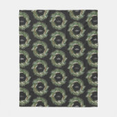 水彩リースエレガント冬パーソナライズされた避難 フリースブランケット (正面)