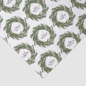 水彩リースエレガント冬パーソナライズされた 薄葉紙 (詳細)