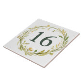 水彩リースカスタムハウスナンバープレート標識 タイル (側面)