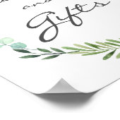 水彩リースカードとギフト結婚のポスター ポスター (角)