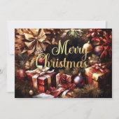 水彩リースギフトクリスマス カード (正面)