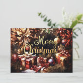 水彩リースギフトクリスマス カード (スタンド正面)