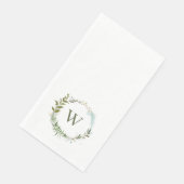 水彩リースクラシックモノグラム紙ゲストトウ (コーナー)