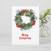 水彩リースクリスマスカード シーズンカード (スタンド正面)