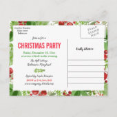 水彩リースクリスマスディナー | ホリデーパーティー 案内ポストカード (裏面)