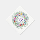 水彩リースクリスマスナプキンス スタンダードカクテルナプキン (角)