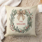 水彩リースクリスマス クッション (ブランケット)