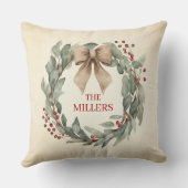 水彩リースクリスマス クッション (裏面)